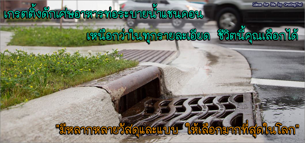 ตะแกรงดักแยกขยะคันหินข้างริมฟุตบาท curbed drain grates