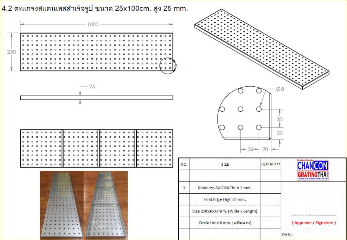 ฝาท่อตะแกรงเกรตติ้งบ่อพักแผ่นพื้นคอนกรีตสำเร็จรูประบายน้ำ Stainless Aluminium Expanded Metal Grating
