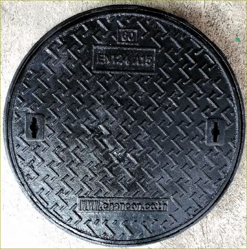 sewer drain ductile manhole cover Grating แมนโฮลโคล๊ฟเวอร์ปิดบ่อเกรอะฝาปิดบ่อท่อพักเหล็กหล่อเหนียวระบบบำบัดน้ำดี