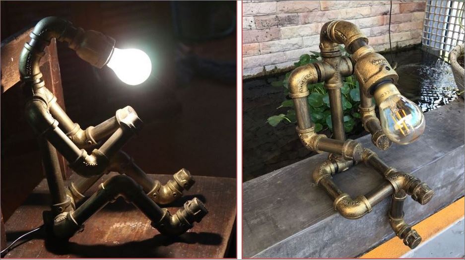 DIY Lamp Robot Industrial WaterPipe ͧ鵡觺ҹ ¹俷硵ҹ ҧԴѧ 