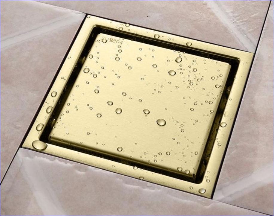 ฟลอร์เดรนตะแกรงดักกันกลิ่นพร้อมฝาครอบสแตนเลสในห้องน้ำแบบยาว Shower Room Rectangular Long Tile-Top Floor Drainage Trap Channel