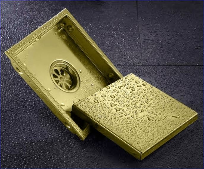 ฟลอร์เดรนตะแกรงดักกันกลิ่นพร้อมฝาครอบสแตนเลสในห้องน้ำแบบยาว Tile-Top BathRoom Rectangular Long Floor Trench Drainage Trap Channel