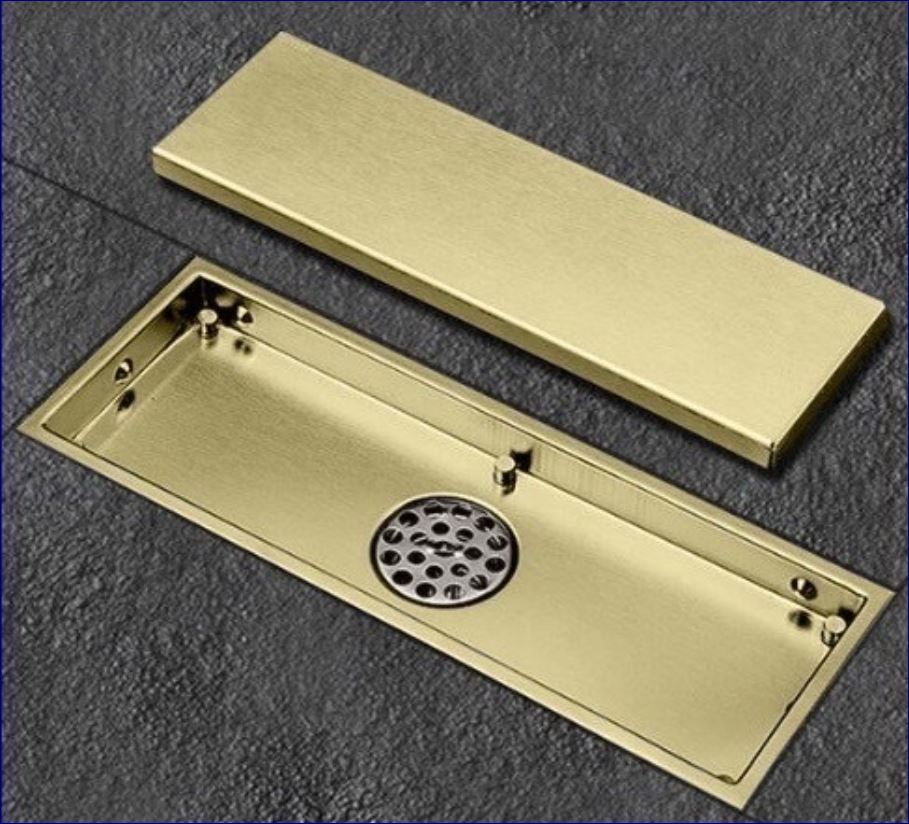 ฟลอร์เดรนตะแกรงดักกันกลิ่นพร้อมฝาครอบสแตนเลสในห้องน้ำแบบยาว Shower Room Tile-Top Rectangular Long Floor Trench Drainage Trap Channel
