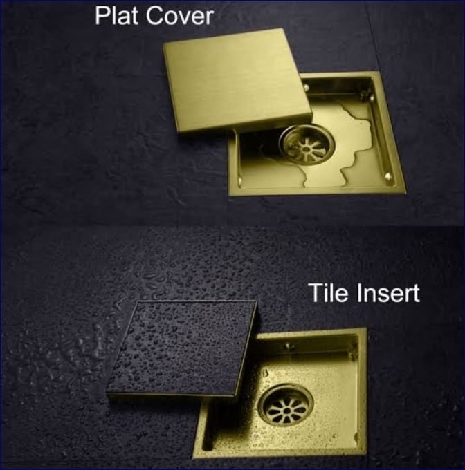 ฟลอร์เดรนตะแกรงดักกันกลิ่นพร้อมฝาครอบสแตนเลสในห้องน้ำแบบยาว  BathRoom Rectangular Tile-Top Long Shower Floor Trench Drainage Trap Channel