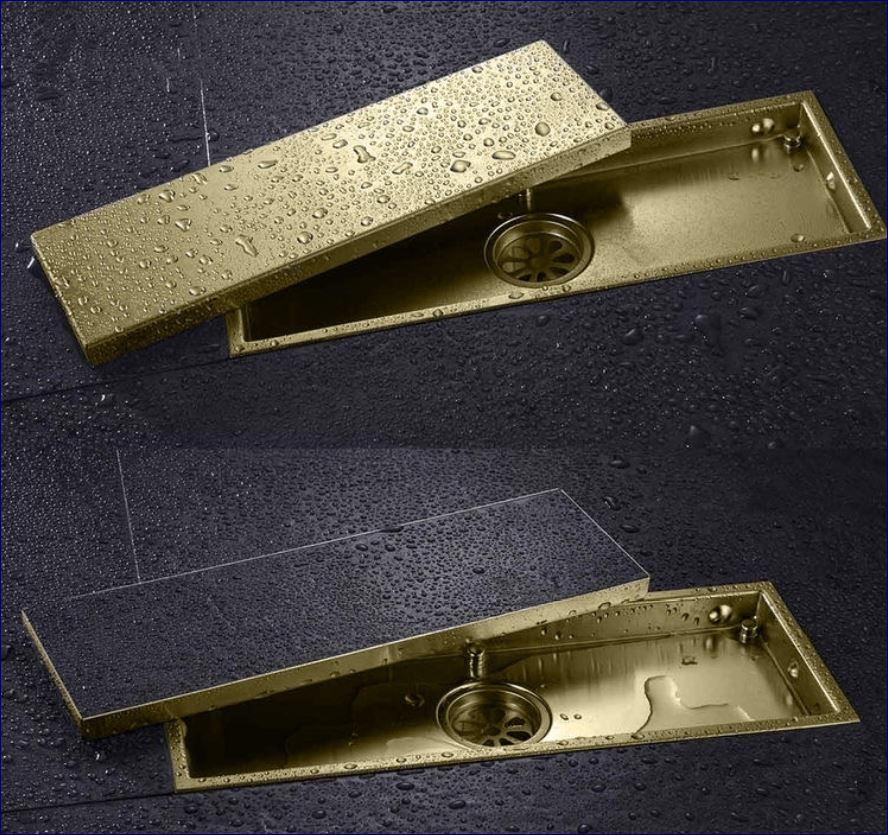 ฟลอร์เดรนตะแกรงดักกันกลิ่นพร้อมฝาครอบสแตนเลสในห้องน้ำแบบยาว Shower Room Rectangular Long Tile-Top Floor Trench Drainage Trap Channel
