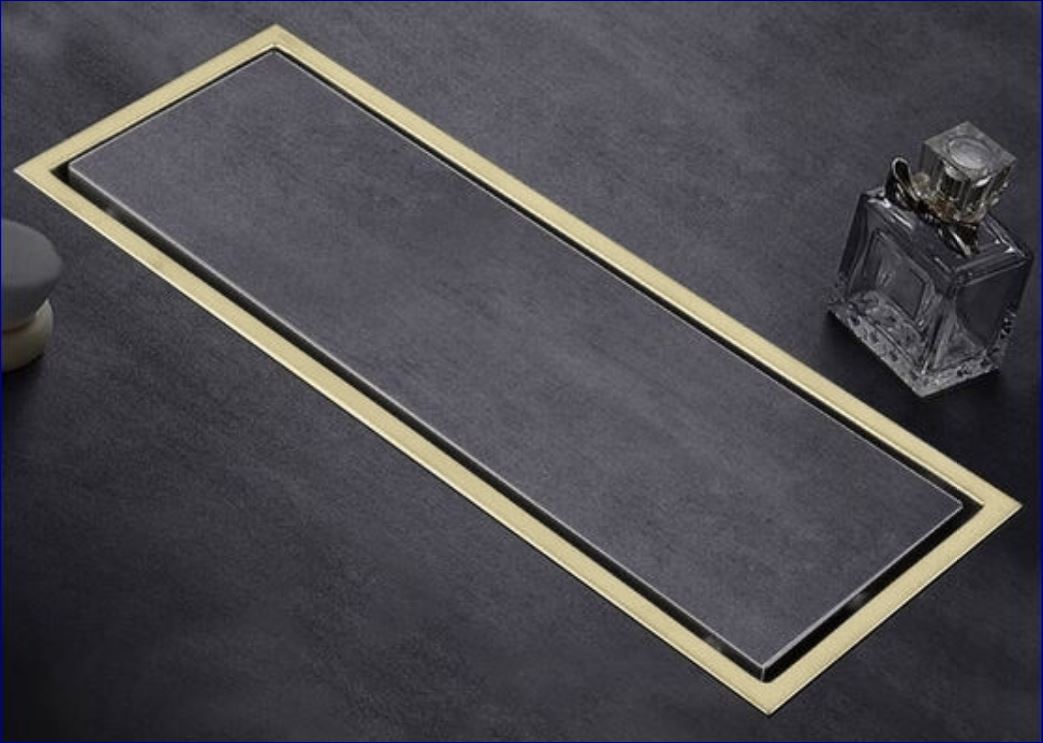 ฟลอร์เดรนตะแกรงดักกันกลิ่นพร้อมฝาครอบสแตนเลสในห้องน้ำแบบยาว BathRoom Tile-Top Rectangular Long Floor Trench Drainage Trap Channel