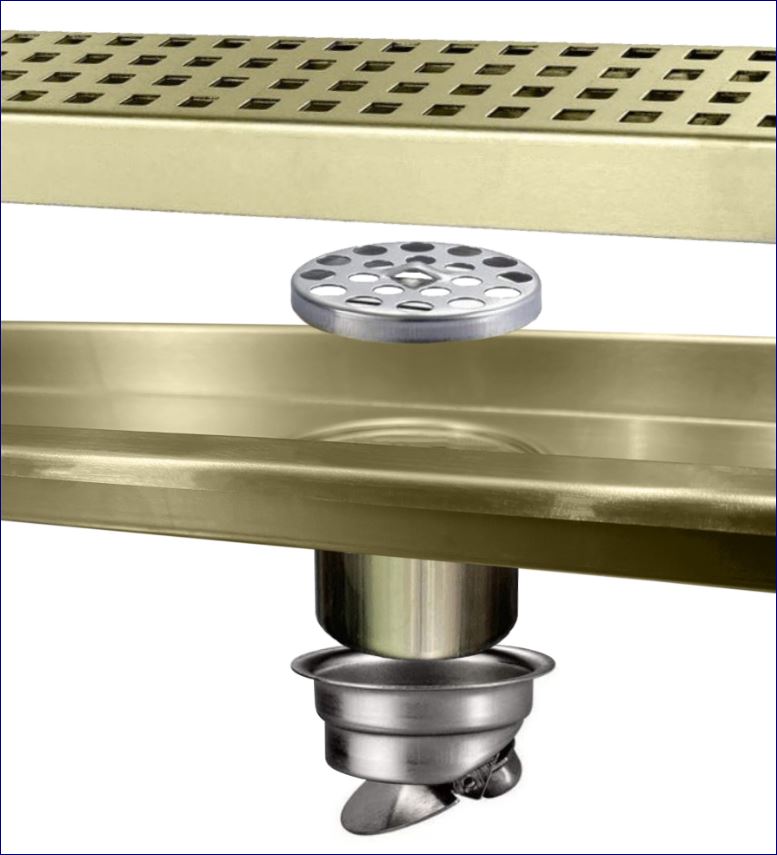 ฟลอร์เดรนตะแกรงดักกันกลิ่นพร้อมฝาครอบสแตนเลสระบายน้ำแบบยาว Stainless Toilet BathRoom Rectangular Long Floor Drainage Trap Channel