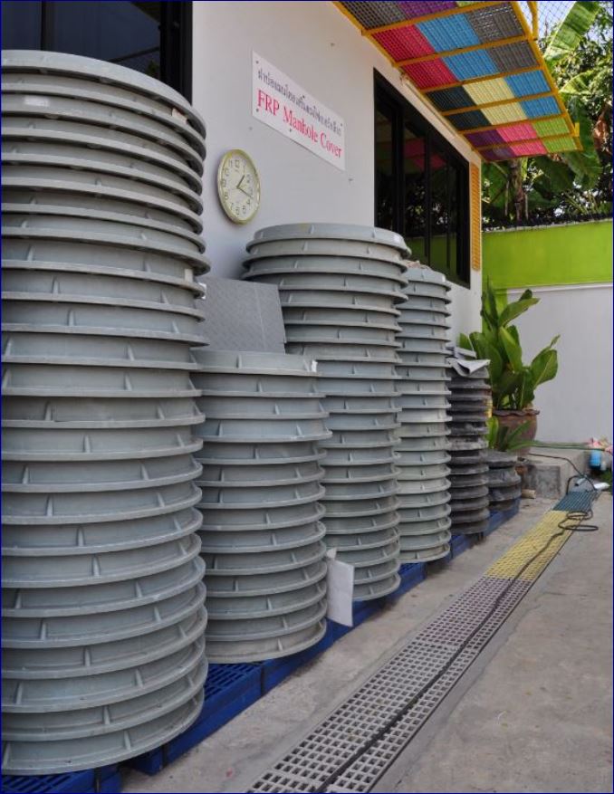 gfrp manhole cover Grating ฝาปิดบ่อพัก ฝาปิดท่อระบายน้ำ ฝาแมนโฮลไฟเบอร์กล๊าส