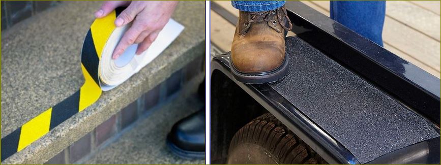 non-skidding resistant stairtread tape เทปปูพื้นกันลื่นปิดจมูกขอบมุมคิ้วแผงครอบบันไดเหล็ก