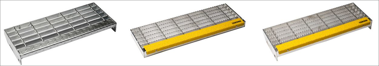 เกรตติ้งชานพักขั้นทางเดินข้างราวบันไดตะแกรงเหล็กฉีก StepLadderGalvanizedWeldedFlatBarSteelAntiSkidStaircaseNosingTreadGrating