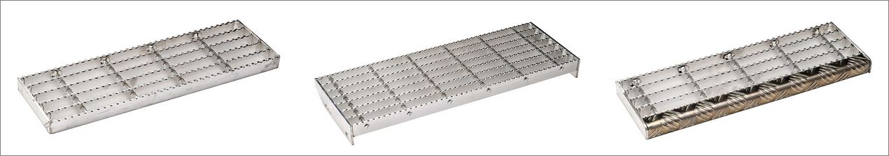 เกรตติ้งชานพักขั้นทางเดินข้างราวบันไดตะแกรงเหล็กฉีก GalvanizedStepLadderWeldedFlatBarSteelAntiSkidStaircaseNosingTreadGrating