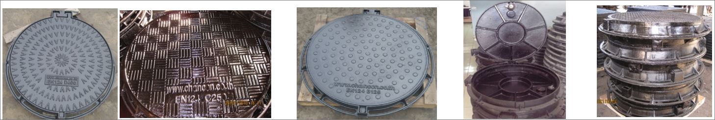 CastDuctile Iron Manhole Covers Frames เกรตติ้งระบายน้ำฝาปิดบ่อครอบท่อพักระบายน้ำ