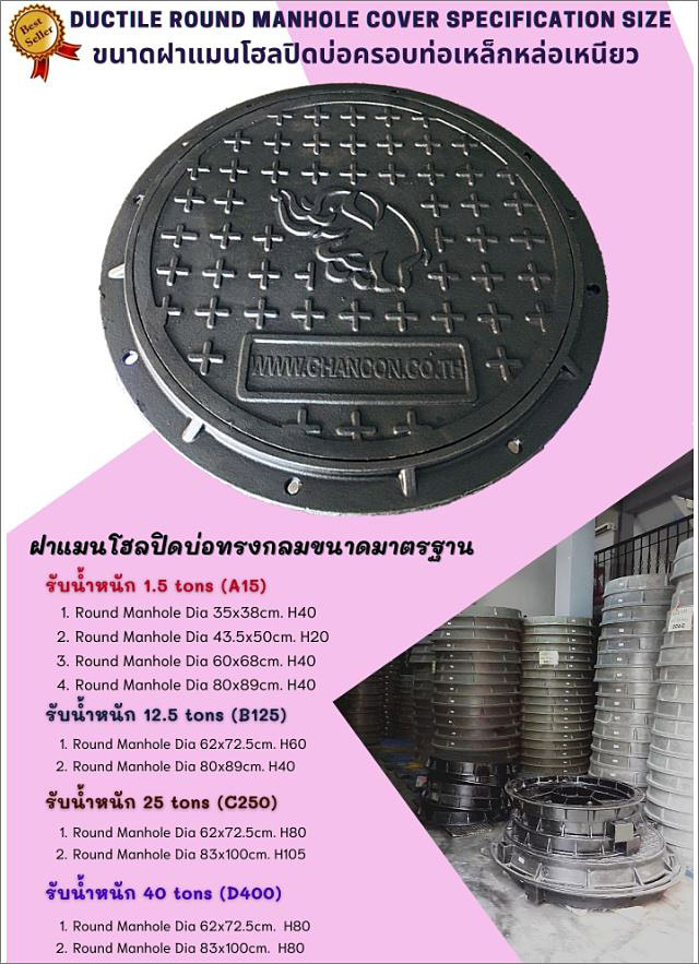 เกรตติ้งฝาปิดบ่อท่อพักเหล็กหล่อเหนียวตะแกรงระบายน้ำ Ductile Cast Iron sewer drain manhole cover