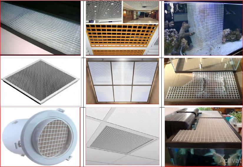 ตะแกรงกั้นช่องแสงบังไฟ กรองลม ระบายอากาศ แผงระแนงบังตาหน้ากากอาคาร EggCrateScreen