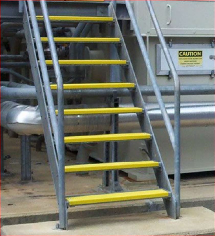 Slip Resistance SafetyWalkway Ladder Steel grating ตะแกรงขั้นบันไดเหล็ก พร้อมจมูกบันไดกันลื่น