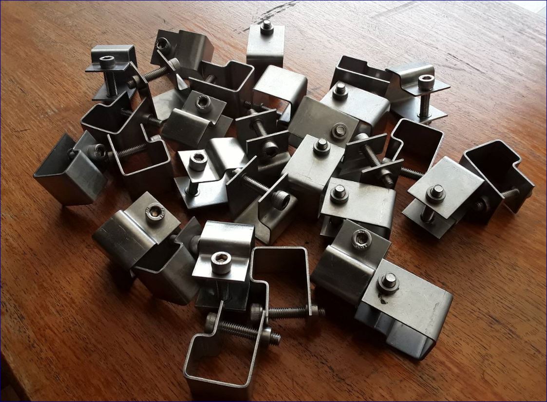 saddle clip clamp fixing lock grating ชุดอุปกรณ์ตัวคลิปล็อคยึดจับแผ่นตะแกรงเหล็ก