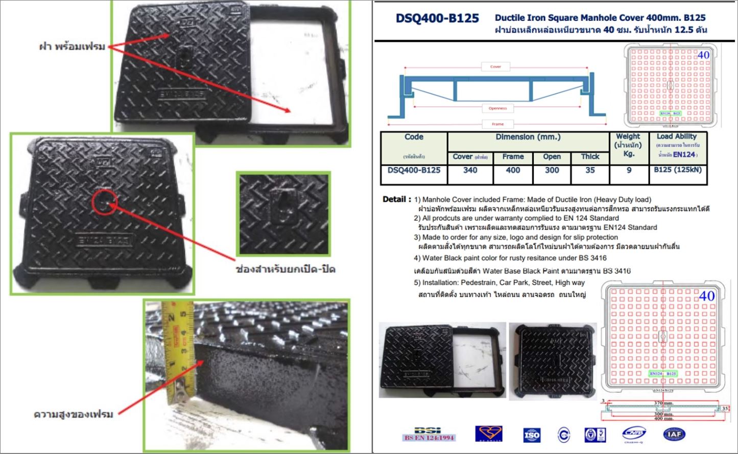 sewer drain manhole grating cover  เกรตติ้งตะแกรงระบายน้ำฝาปิดบ่อครอบท่อพัก manhole cover 