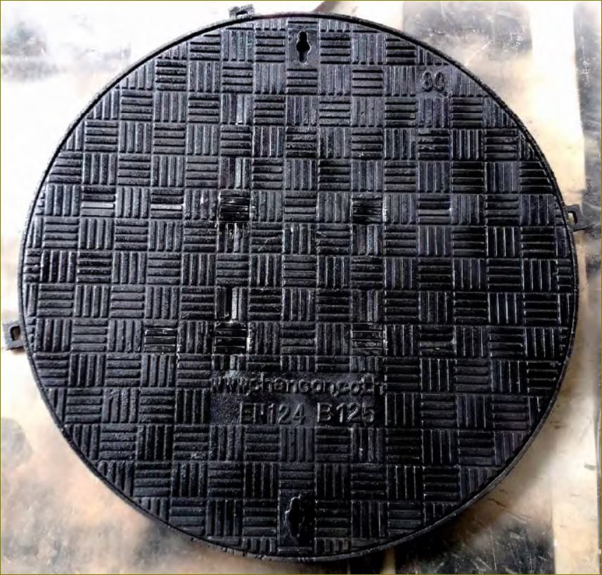 sewer drain ductile manhole cover แมนโฮลโคล๊ฟเวอร์ปิดบ่อเกรอะฝาปิดบ่อท่อพักเหล็กหล่อเหนียวระบบบำบัดน้ำเสีย