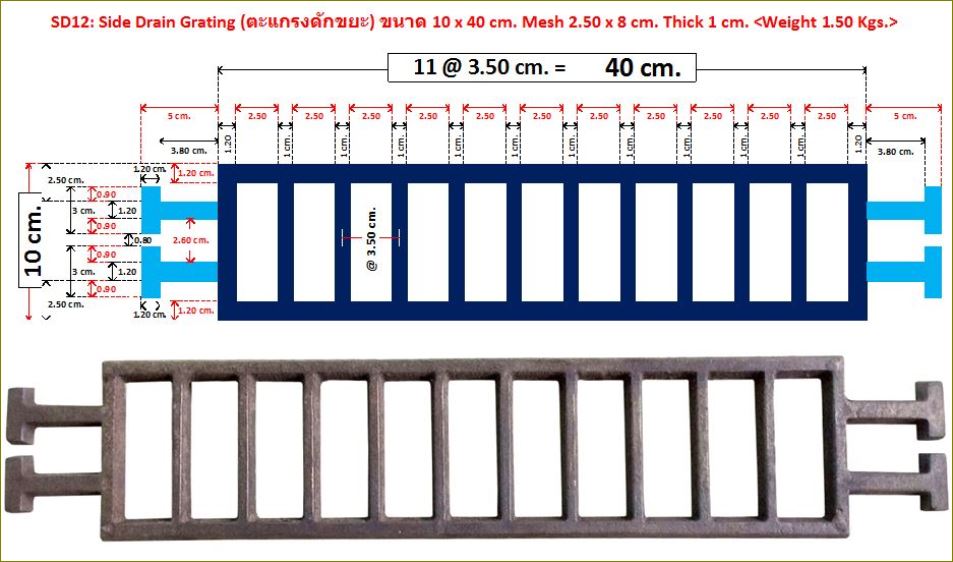 Driveway sidedrain Grating เกรตติ้งตะแกรงดักขยะ