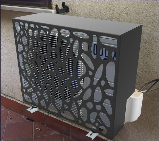 หน้ากากซ่อนแอร์คอมเพรสเซอร์เบี่ยงลมร้อน Laser CNC Cut Compressor Air Conditioner Louver Cover Screen