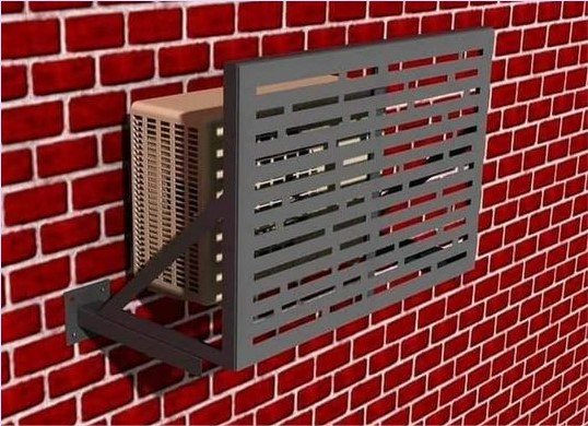 หน้ากากซ่อนแอร์คอมเพรสเซอร์เบี่ยงลมร้อน Laser CNC Cut Compressor Air Conditioner Louver Cover Screen