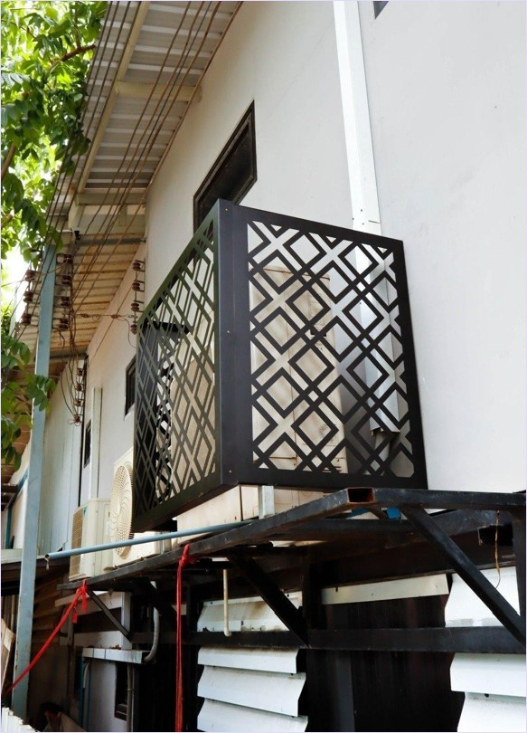 Laser Cutting Compressor Air Conditioner Louver Cover Screen หน้ากากซ่อนแอร์คอมเพรสเซอร์เบี่ยงลมร้อน
