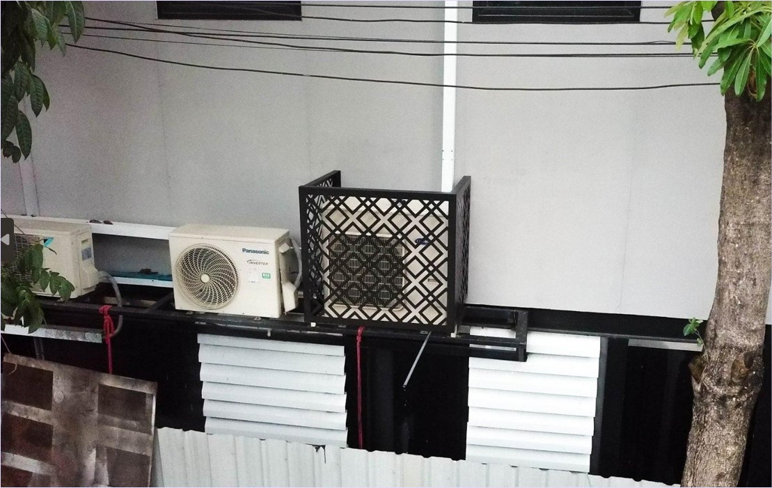 Laser Cutting Compressor Air Conditioner Louver Cover Screen หน้ากากซ่อนแอร์คอมเพรสเซอร์เบี่ยงลมร้อน