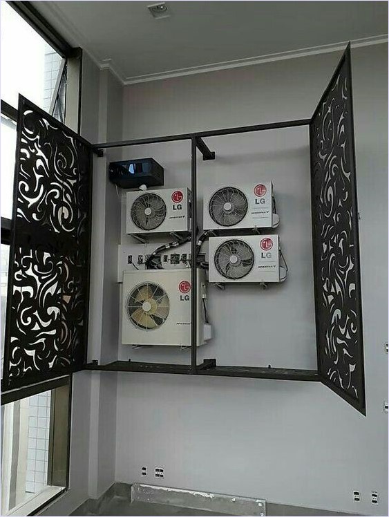 Laser Cutting Compressor Air Conditioner Louver Cover Screen หน้ากากซ่อนแอร์คอมเพรสเซอร์เบี่ยงลมร้อน