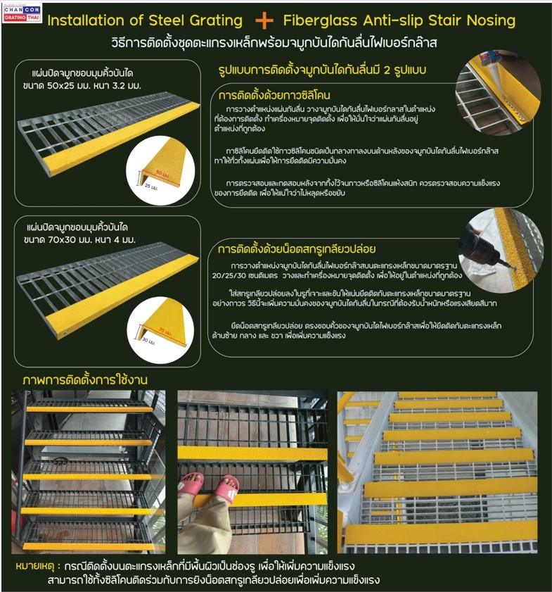 Hot Dip Galvanized Steel Grating + Fibreglass Anti-slippery Stair Nosing  蹵ç鹺ѹ ١ѹ䴡ѹ