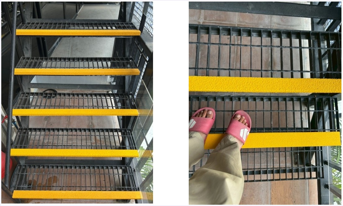Hot Dip Galvanized Steel Grating + Fibreglass Non-skidding Stair Nosing Step Cover  蹵ç鹺ѹ ١ѹ䴡ѹ