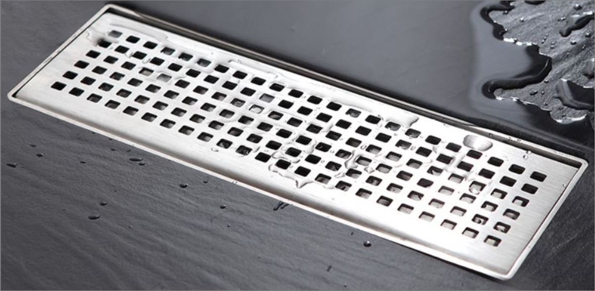 แผ่นตะแกรงแสตนเลสระบายน้ำ   Linear Luxury bathroom Stainless Grating