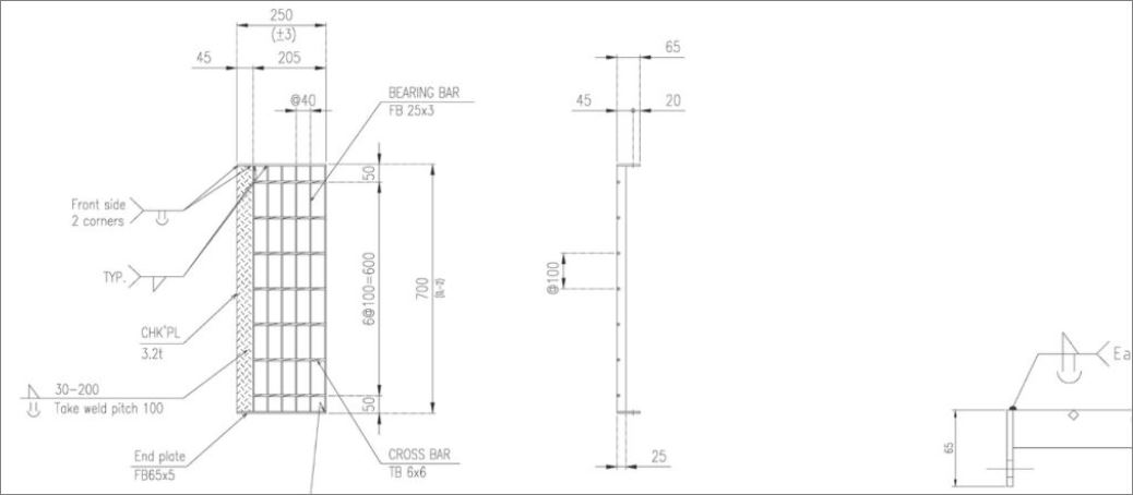 GalvanizedFlatBarSteelAntiSlipStaircaseNosingTreadLadderGrating ตะแกรงขั้นบันไดเหล็กแผ่นเชื่อมพร้อมจมูกบันไดกันลื่น