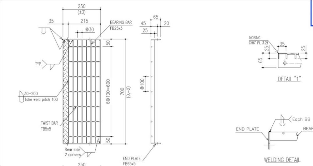 Stair Ladder steel gratings เกรตติ้งชานพักขั้นทางเดินข้างราวบันไดตะแกรงเหล็กฉีก