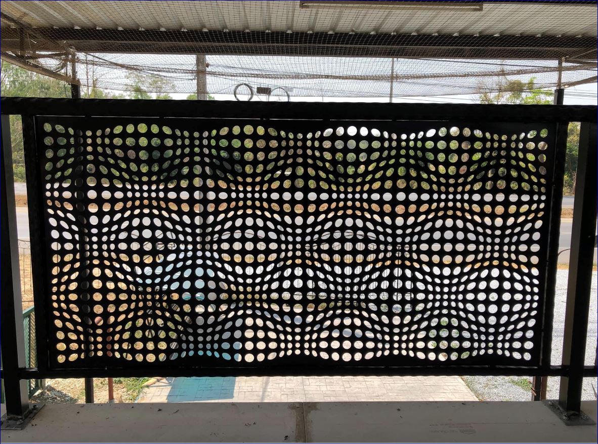 แผ่นโลหะฉลุลายตกแต่ง ตัดด้วยเลเซอร์ขึ้นรูป Laser Cutting Metal Sheet Wall PARTITION Trellises Pergola Battens Lattice Design Veranda Terrace balcony
