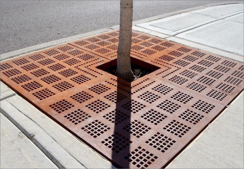 Tree Guard Grating Cover Laser Cutting Metal Sheet Panel กรอบตะแกรงปกป้องรอบโคนต้นไม้