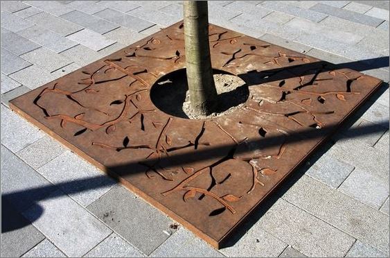 ͺçͧͺ⤹ Tree Guard Grating Paver Frame Cover Laser Cutting Metal Sheet Panel