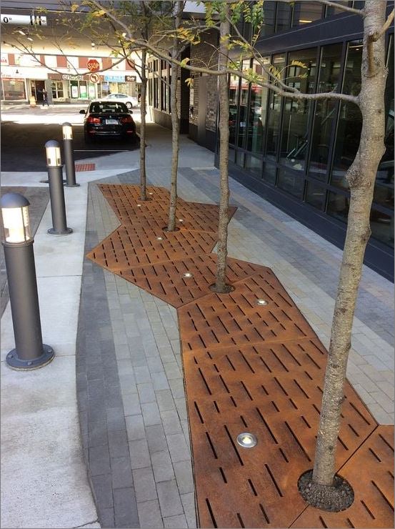 กรอบตะแกรงปกป้องรอบโคนต้นไม้ Tree Guard Grating Cover Laser Cutting Metal Sheet Panel