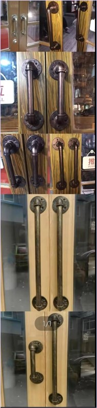 Industrial Plumbing Pipe HandRai lDoor Pull Handle มือจับประตูหน้าต่างท่อเหล็กสไตล์ลอฟท์