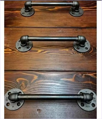 Industrial Plumbing Pipe HandRai lDoor Pull Handle มือจับประตูหน้าต่างท่อเหล็กสไตล์ลอฟท์