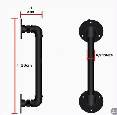 Industrial Plumbing Pipe HandRai lDoor Pull Handle มือจับประตูหน้าต่างท่อเหล็กสไตล์ลอฟท์