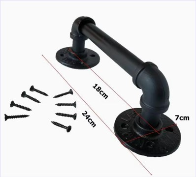 Industrial Plumbing Pipe HandRai lDoor Pull Handle มือจับประตูหน้าต่างท่อเหล็กสไตล์ลอฟท์