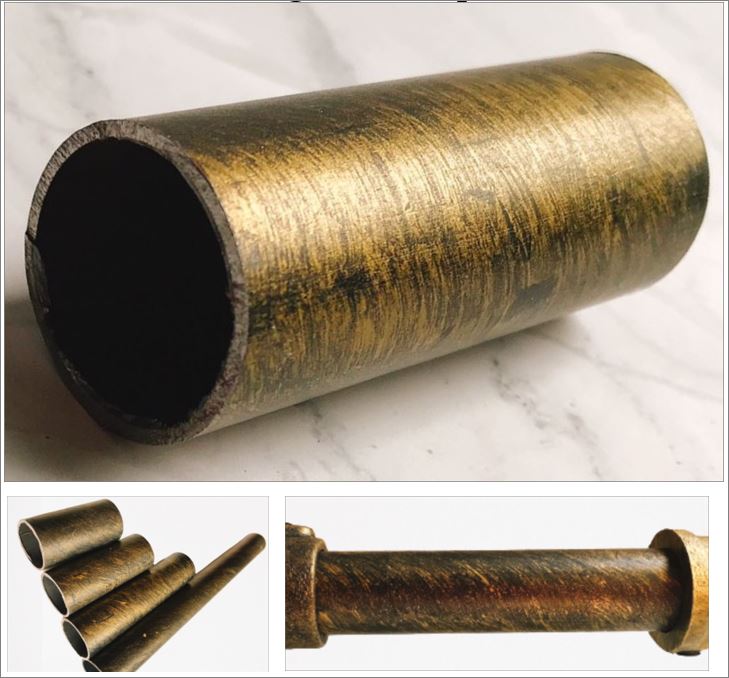 ชั้นวางท่อแป๊ปเหล็กพ่นสีสนิมดำปัดทอง  Rustic Golden Sign Color Pipe