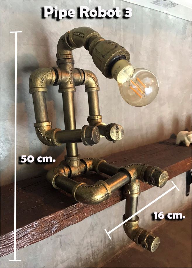 ¹硵ҧԴѧ ͧѭ觺ҹѹԴ    RustIronRobotPlumbingPipeTableLightingLamp