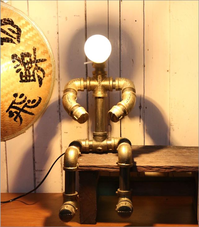 ¹硵ҧԴѧ ͧѭ鹺ҹš   CuteIdeaGiftSet IronPipeLightingLampRobot