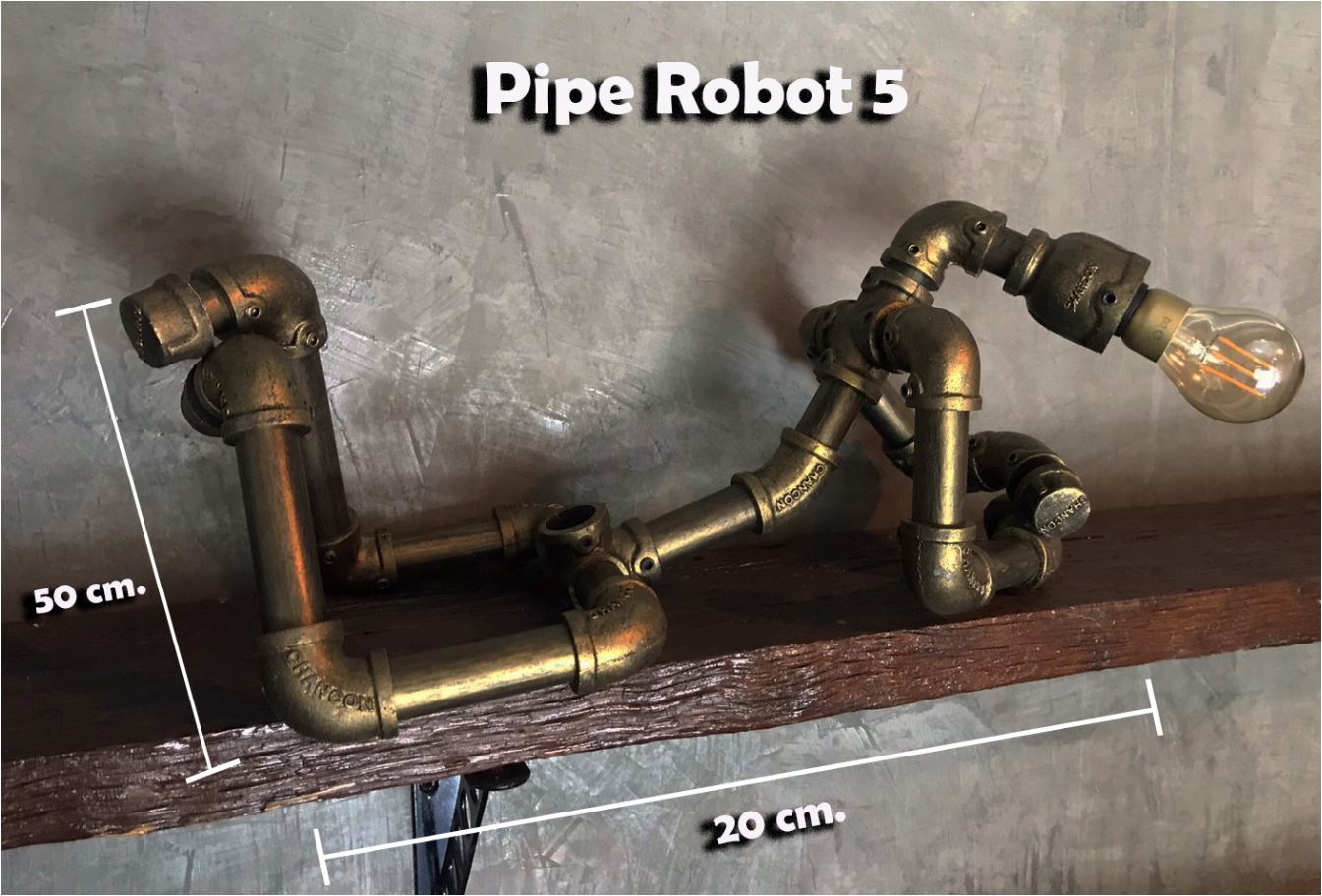 ¹硵ҧԴѧ ͧѭ觺ҹҹῤ͹ѹԴ   IndustrialSteampunkTablePipeLampRobot