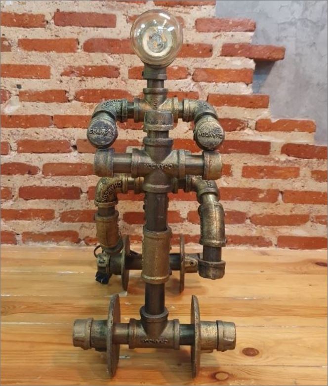 ¹硵ҧԴѧ شͧѭ觺ҹҹ  RiderBikerCyclist IndustrialSteampunkDeskPipeLampRobot